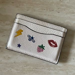 COACH Leather Card Case with motifs